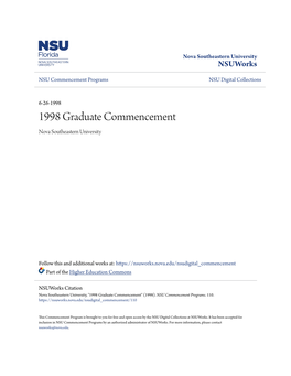 1998 Graduate Commencement Nova Southeastern University