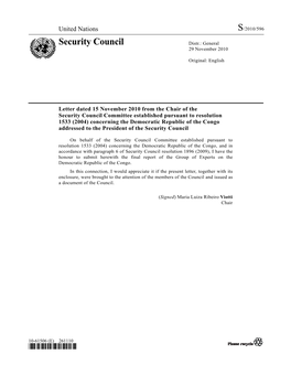 Security Council Distr.: General 29 November 2010