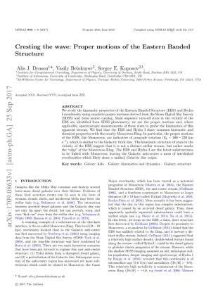 Cresting the Wave: Proper Motions of the Eastern Banded Structure
