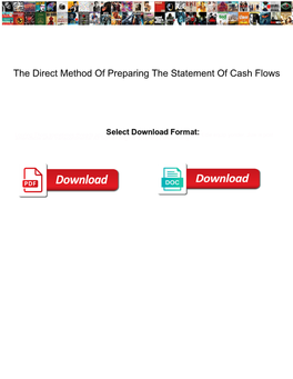 The Direct Method of Preparing the Statement of Cash Flows