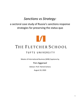 Sanctions Vs Strategy: a Sectoral Case Study of Russia’S Sanctions Response Strategies for Preserving the Status Quo