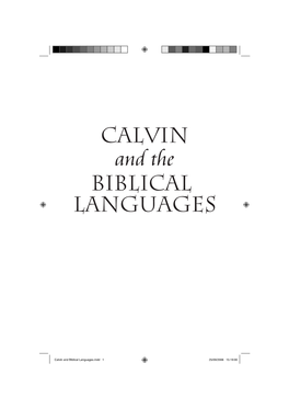 Calvin and Biblical Languages.Indd