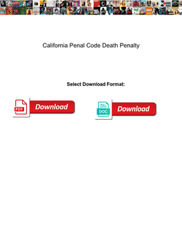 California Penal Code Death Penalty