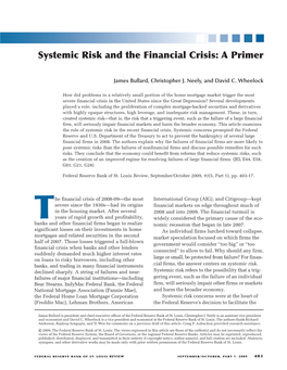 Systemic Risk and the Financial Crisis: a Primer