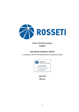 1 Public Joint Stock Company ROSSETI 2020 ANNUAL