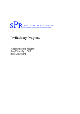 Preliminary Program