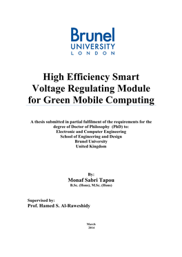 High Efficiency Smart Voltage Regulating Module for Green Mobile Computing