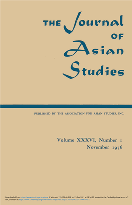 Volume XXXVI, Number I November 1976