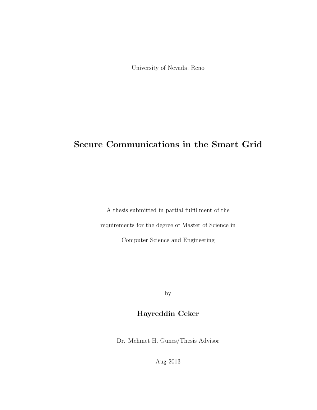 Secure Communications in the Smart Grid