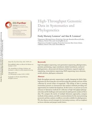 High-Throughput Genomic Data in Systematics and Phylogenetics