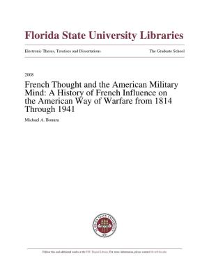 French Thought and the American Military Mind:A History Of