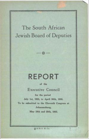 South African Jewish Board of Deputies Report of The