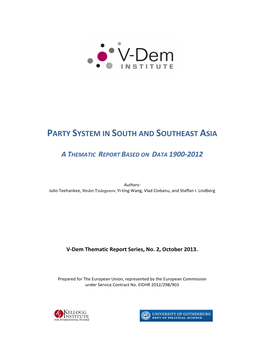 Party System in South and Southeast Asia