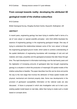 From Concept Towards Reality: Developing the Attributed 3D Geological Model of the Shallow Subsurface