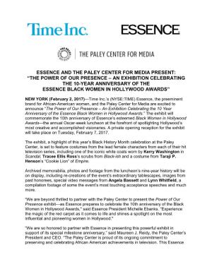 Essence and the Paley Center for Media Present: “The