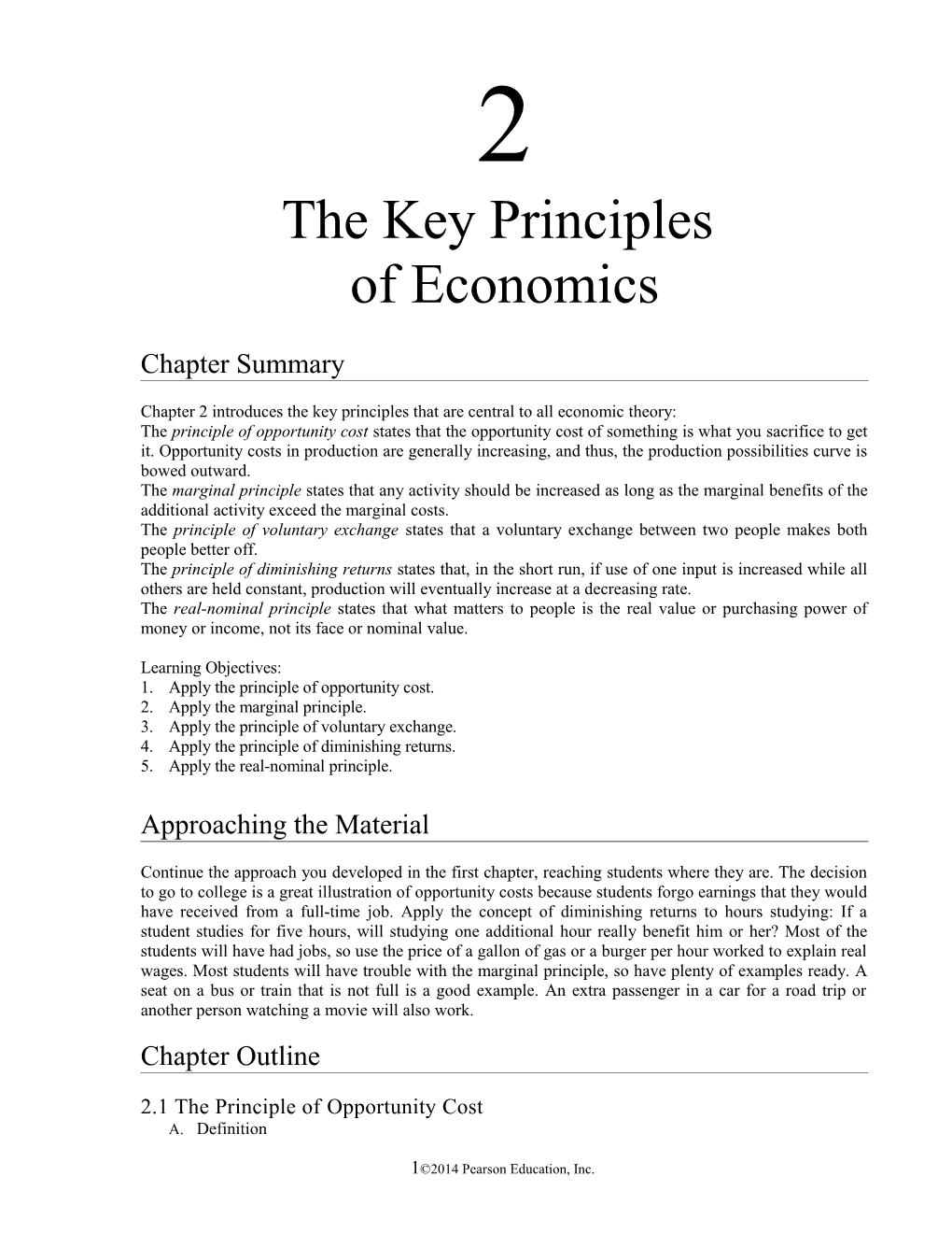 Chapter 2: the Key Principles of Economics 23