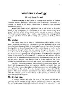 Western Astrology (Dr