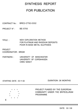 New Exploration Methods for Platinum and Rhodium Deposits