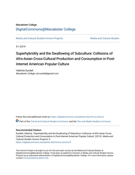 Collisions of Afro-Asian Cross-Cultural Production and Consumption in Post- Internet American Popular Culture