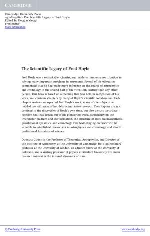 The Scientific Legacy of Fred Hoyle Edited by Douglas Gough Frontmatter More Information