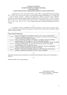 Uchwała Nr 31/425/20/VI Zarządu Województwa Warmińsko-Mazurskiego Z Dnia 14 Lipca 2020 R