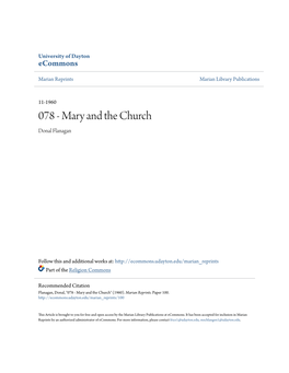 Mary and the Church Donal Flanagan