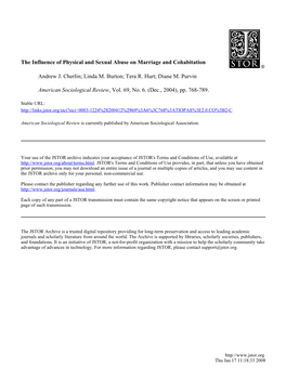 The Influence of Physical and Sexual Abuse on Marriage and Cohabitation