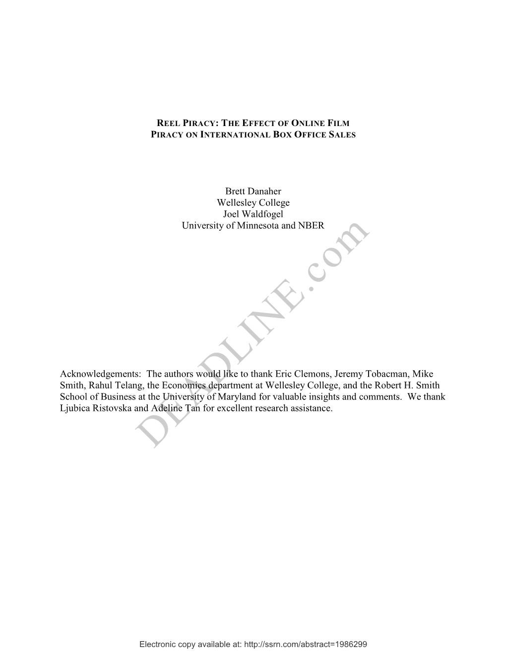 Study.DEADLINE.Com Section IV Details Our Empirical Approach and Offers Model Estimates