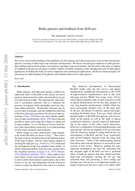 Radio Galaxies and Feedback from AGN Jets