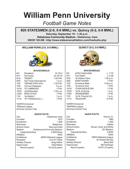 FB Game Notes-Week 3 Vs. Quincy.Pmd