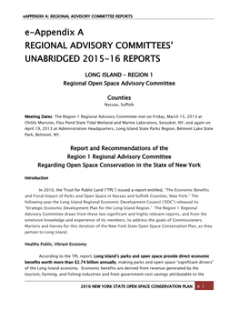 Regional Advisory Committees' Unabridged 2015-16 Reports
