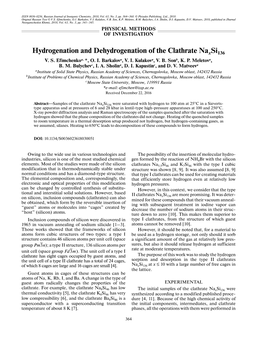 Hydrogenation and Dehydrogenation of the Clathrate Naxsi136 V