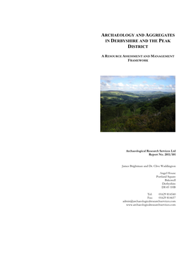 Derbyshire and the Peak District Project Report