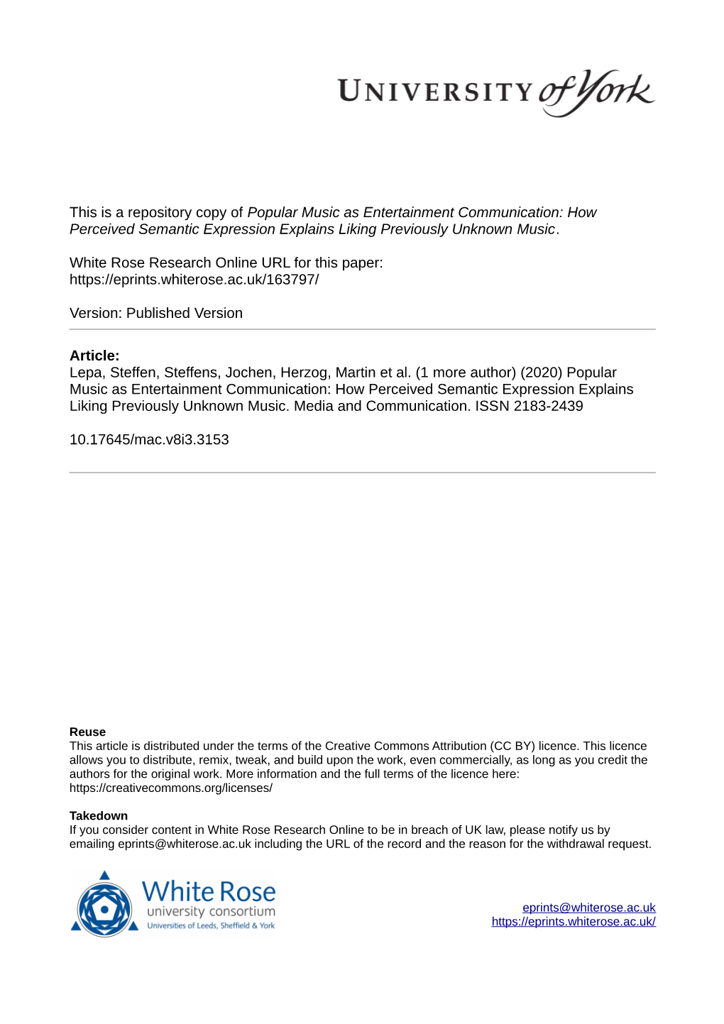 Popular Music As Entertainment Communication: How Perceived Semantic Expression Explains Liking Previously Unknown Music