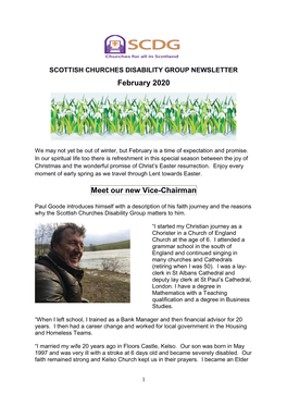 February 2020 Meet Our New Vice-Chairman
