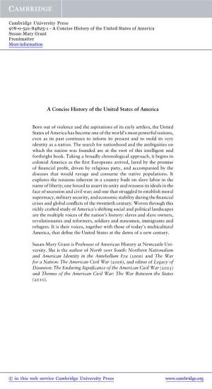A Concise History of the United States of America Susan-Mary Grant Frontmatter More Information