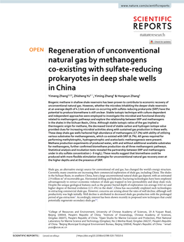 Regeneration of Unconventional Natural Gas by Methanogens Co