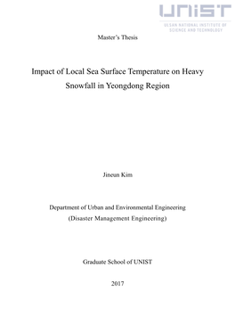 Impact of Local Sea Surface Temperature on Heavy Snowfall in Yeongdong Region