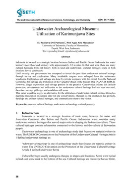 Underwater Archaeological Museum: Utilization of Karimunjawa Sites