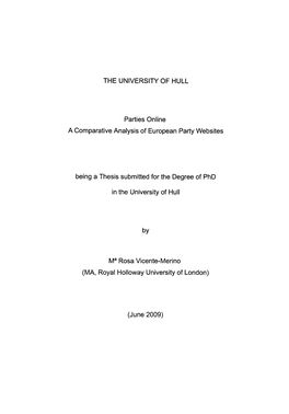 Thesis Submitted for the Degree of Phd