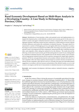 Rural Economic Development Based on Shift-Share Analysis in a Developing Country: a Case Study in Heilongjiang Province, China