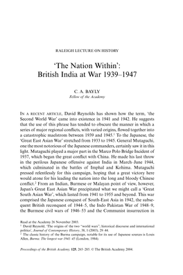 British India at War 1939–1947