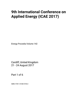 Proceedings of the 9Th International Conference on Applied Energy