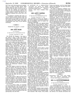 CONGRESSIONAL RECORD— Extensions of Remarks E1701 HON