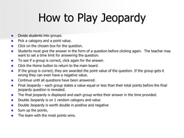 How to Play Jeopardy