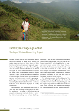 Himalayan Villages Go Online the Nepal Wireless Networking Project