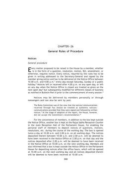 CHAPTER—26 General Rules of Procedure