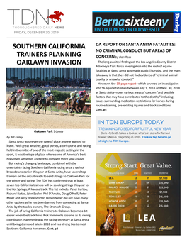 Southern California Trainers Planning Oaklawn Invasion