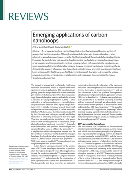 Emerging Applications of Carbon Nanohoops