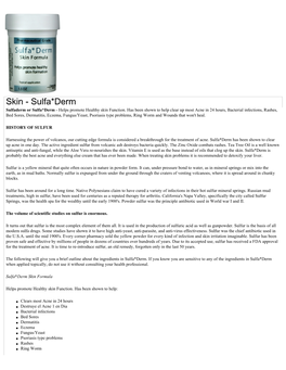 Skin - Sulfa*Derm Sulfaderm Or Sulfa*Derm - Helps Promote Healthy Skin Function